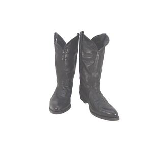 Code West Western Boots Mens Black Leather Cowboy Boots Size 10